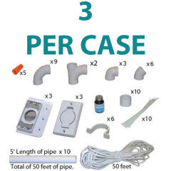 3 Inlet Installation Kit Includes 48' of Pipe - Vacuum Central 