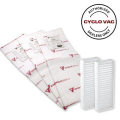 Cyclovac GX5010 7010 Bags 3pk With 2pk Filters - Vacuum Central 